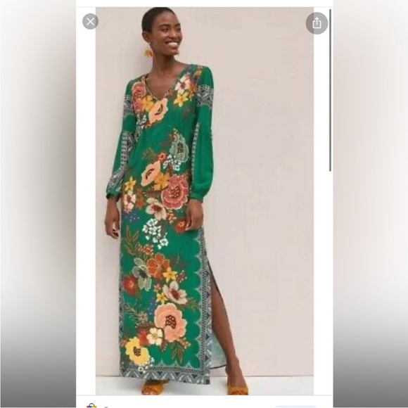 FARM Rio Green Floral Maxi Dress - Picture 1 of 7
